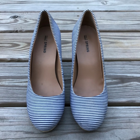Call It Spring Shoes - Call it Spring Women Heels Shoes Blue/White Stripe